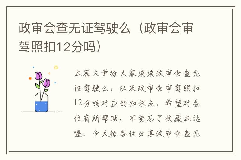 政审会查无证驾驶么(政审会审驾照扣12分吗)